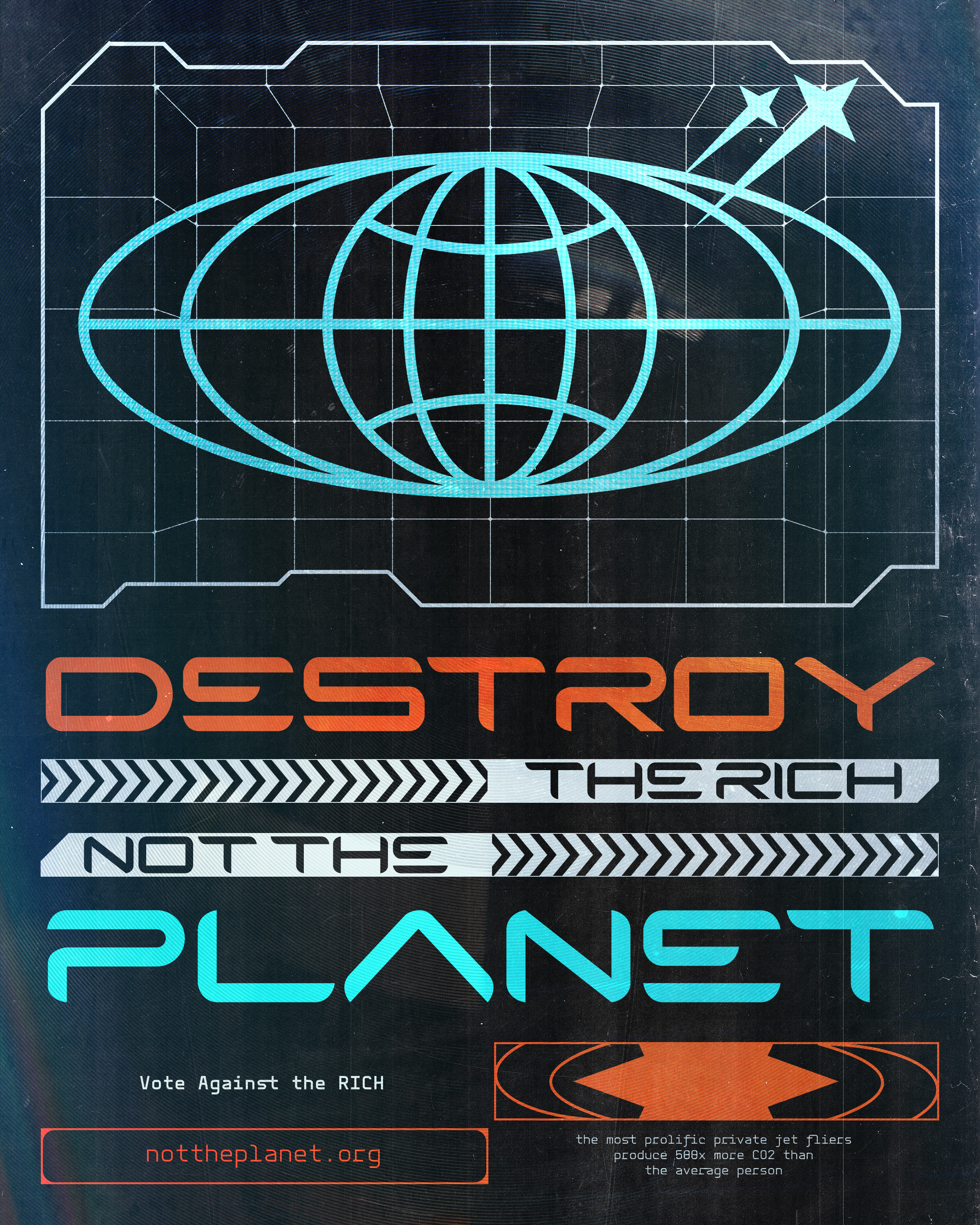 Cyberpunk globe poster